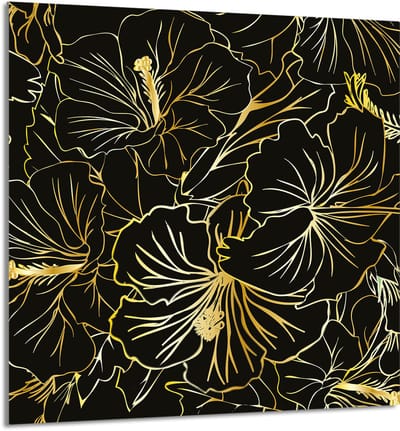 TMK ArtDeko Serie - Glazen Paneel - 60x65 cm - Bloemen - Veelzijdig en Modern