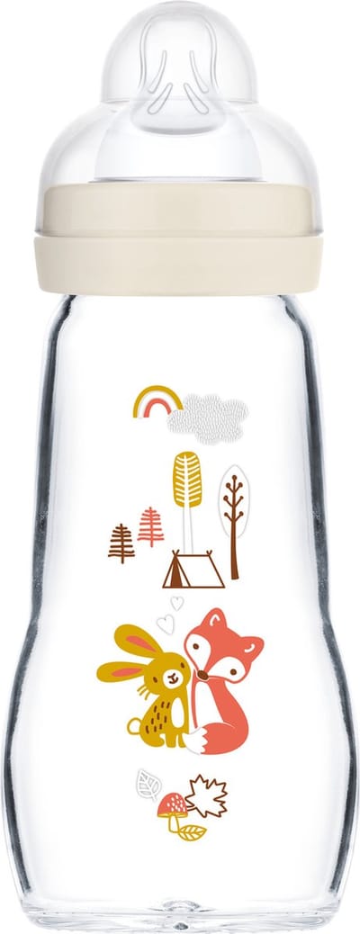 MAM - Feel Good Babyfles Glas - 260 ML - Hygiënisch - 0+ Maanden - Mat - Uni