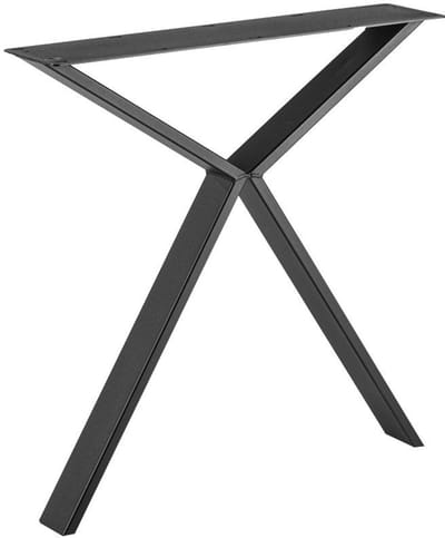 FLE - Stalen smalle Y tafelpoot 76 bij 2 cm en hoogte 72 cm zwarte poedercoating (koker 2 x 8 cm)