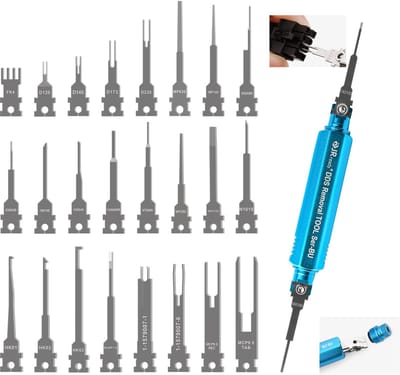 Uitpin Gereedschap Set - Met 1 Handvat & 26 Opzetstukken - Voor Deutsch AMP TE Molex Delphi JST JPT Harting Connectoren