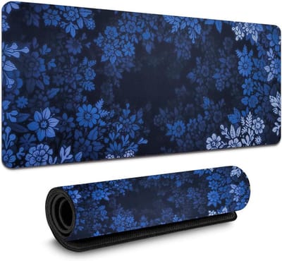 Gaming muismat 800 x 300 mm - antislip rubberen basis - blauw - ideaal voor bureau en laptop - ShopVlot