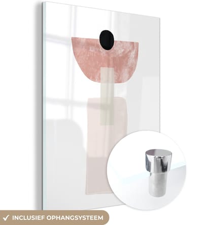 MuchoWow® Glasschilderij 120x160 cm - Schilderij acrylglas - Pastel - Abstract - Design - Foto op glas - Schilderijen