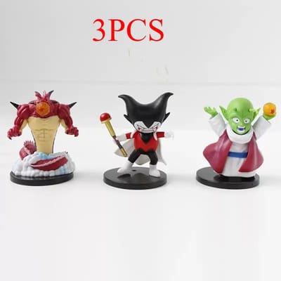 Parfait Q-version Bandai Dragon Ball: Ensemble de figurines pour personnages tels que Sun Wukong Vegeta Brolli Boo et Forme Super Saiyan Bleu gray