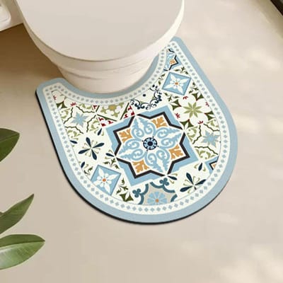 Toilet U-vormige Mat Wastafel Antislip Mat Diatomeeënaarde Absorberende Mat Franse Antieke Voetmat Badkamer Tapijt 60*90CM