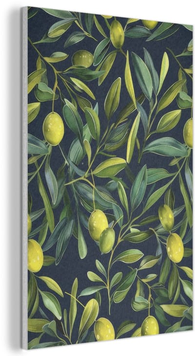 Akoestisch wandpaneel 40x60 cm - Vilt schilderij Citroenen - Bladeren - Natuurlijk - Akoestische panelen - Geluidsdempende wanddecoratie - Geluidsisolatie woonkamer - Muurdecoratie geluidspanelen