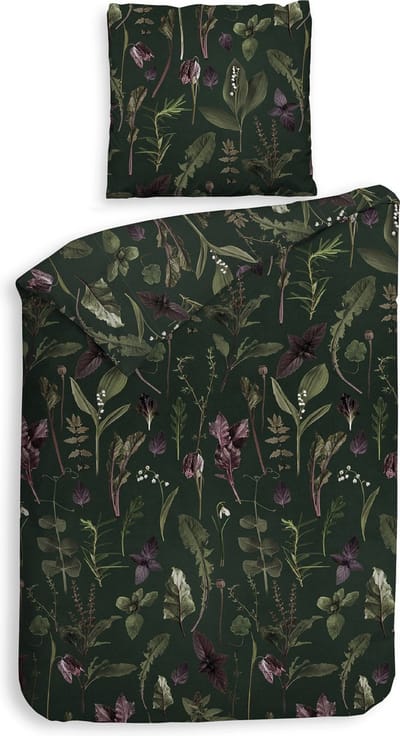 Heckettlane Florian Dekbedovertrek - Eenpersoons - Flanel - 140x200-220cm - Groen