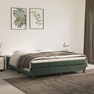 vidaXL - Pocketveringmatras - medium - 180x200x20 - cm - fluweel - donkergroen