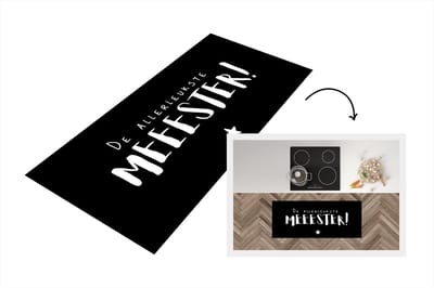 Keukenloper - Loper keuken - Meester - Quotes - Spreuken - De allerleukste meester - 120x50 cm - Keukenloper vinyl