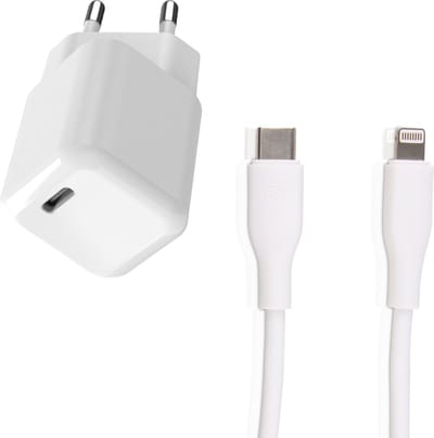 Mini snellader geschikt voor iPhone 14 / iPhone 13 / iPhone 12 / iPhone 11 - Met Lightning naar usb C kabel - 2 meter - Usb C oplader