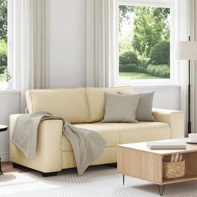 vidaXL - 2-zitsbank - crème - 180x77x82 - cm - stof