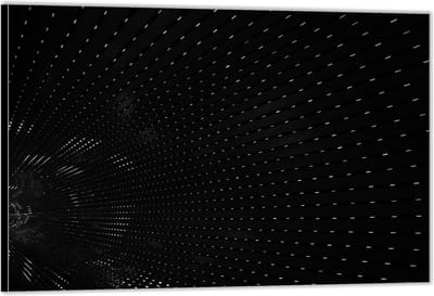 KuijsFotoprint - Schilderij - Lichtjes Tunnel De Weg Naar Een Nieuwe Dimensie - Groen En Blauw - 100 X 200 Cm