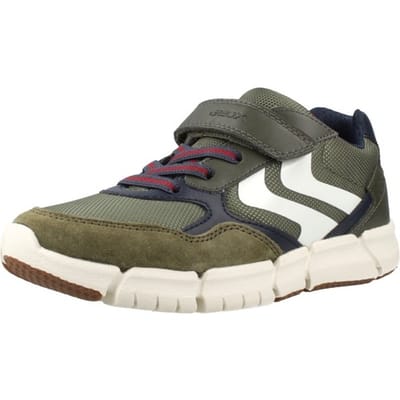 GEOX FLEXYPER JONGENS Sneakers - MILITAIR GROEN/MARINEBLAUW - Maat 36