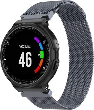 Milanees bandje - geschikt voor Garmin Forerunner 220 / 230 / 235 / 620 / 630 / 735XT / Approach S20 / S5 / S6 - grijs