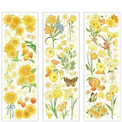 Bronzing Bloemen Stickers esthetische DIY Stickers Esthetische Scrapbooking Journal Deco Album Deco DIY Dagboek Schrijfwaren