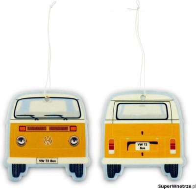 BRISA VW Collection - Volkswagen luchtverfrisser, geurdispenser, geurboom voor auto/voertuig met VW T2 Bulli Bus front motief (Vanille)