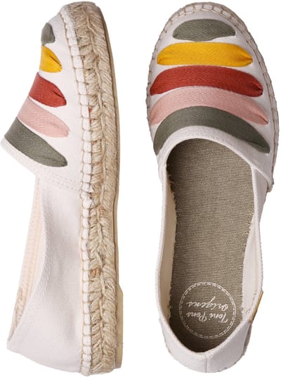 Platte espadrilles voor dames met linten | ROSE-CM