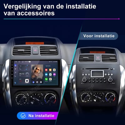 Junsun Octa Core 6+128GB car stereo Geschikt voor SUZUKI SX4 2006-2013 Accessoires, Android 15, 2 DIN Plug & Play, WIFI, Bluetooth, CarPlay & Android Auto, RDS, DSP, FM, stuurwielbediening & DAB+ & 4G LTE, 1280*720 IPS-scherm, equalizer