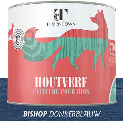 Thorndown - Houtverf Ecologisch Bisschop blauw - Eco vriendelijk - Voor binnen en buiten - Waterbasis - 750 ml - RAL 5008