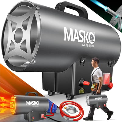 MASKO® Gas Verwarming – Heteluchtkanon Warmtekanon met Piezo-Ontsteking & Oververhittingsbeveiliging