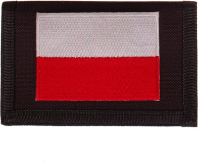 Klittenbandportemonnee Zwart 12x9cm - Applicatie 8x6cm vlag Polen