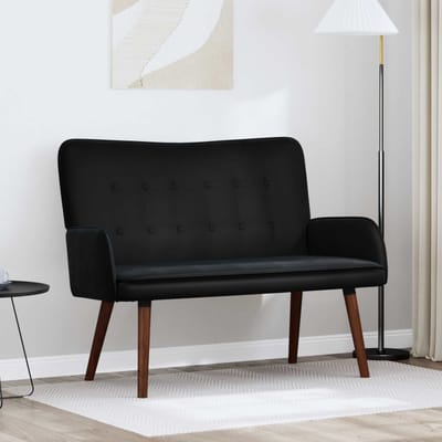 vidaXL - 2-Zits - Sofa - Zwart - 115 - x - 61 - x - 87 - cm - fluweel
