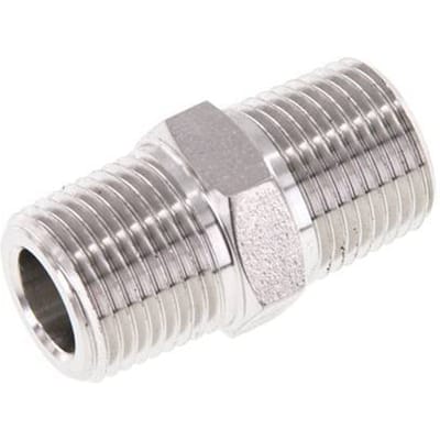 3/8'' NPT RVS Borstnippel 210 Bar - Hydrauliek - FL2S-M-ST-038N