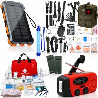 Twenty4seven® Noodpakket Thuis met Noodradio - Survival Kit & Overlevingspakket - Met Waterfilter & Solar Powerbank - Voor Stroomuitval, Oorlog & Evacuatie