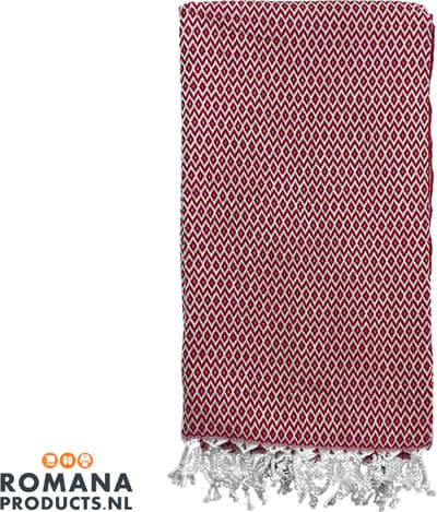 Romana Products Teardrops Hamamdoek - Baddoek - Strandlaken - Saunalaken - 100cm x 180cm - Donker Rood