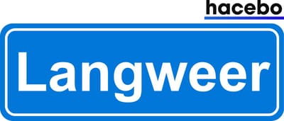 Hacebo - Plaatsnaam Sticker - 29x10 CM - Langweer sticker - Verkeersborden sticker - grappige cadeaus - Langweer