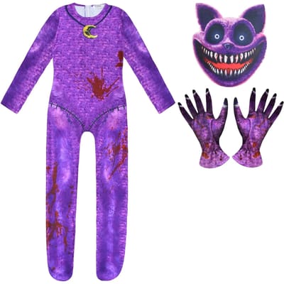 Costumes Cosplay Critters Souriants pour Enfants Critters Souriants CAT NAP Combinaisons d'Action Halloween Fête de Noël Uniformes d'Enfants 100cm&cat nap
