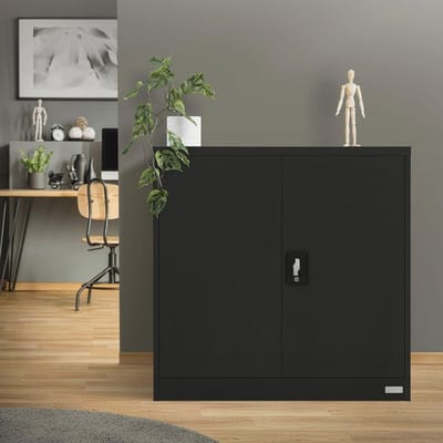 Afsluitbare archiefkast 90x40x90 cm - Stalen kantoorkast met verstelbare planken