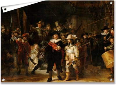Tuinposter/Tuindoek De Nachtwacht - Rembrandt van Rijn - 90x60 cm