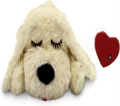 Livano Hondenknuffel Met Hartslag - Knuffel Met Hartslag - Heartbeat knuffel - Beige