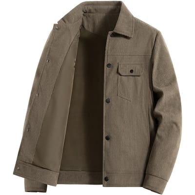 Nieuwe Stijl Geschikt voor Twee-open Losse Casual Veelzijdige Corduroy Top Heren Lente en Herfst Werkjas Grote Maat 6XL black