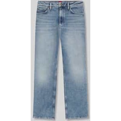 Straight fit jeans van katoenmix