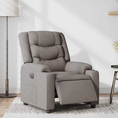 vidaXL - Fauteuil - verstelbaar - elektrisch - stof - taupe