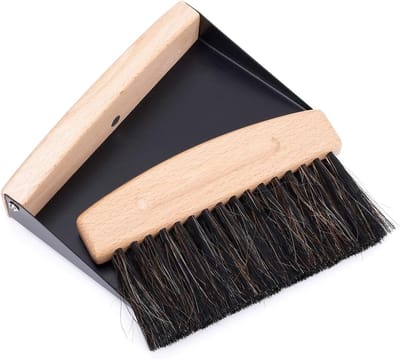 Tafelbezem en Blik - Mini Schoonmaakset - Bureau Reinigen - Ingebouwde Magneet - 155 cm - Zwart