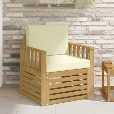 vidaXL - 2 - Stuk - Buiten - bank - set - Polyester - Wit - en - Crème