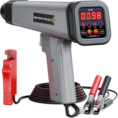 KZYEE KT60 Motor Timing Lamp met Toerenteller 12V voor 2- en 4-takt Benzinemotoren Oude Klassieke Auto's black