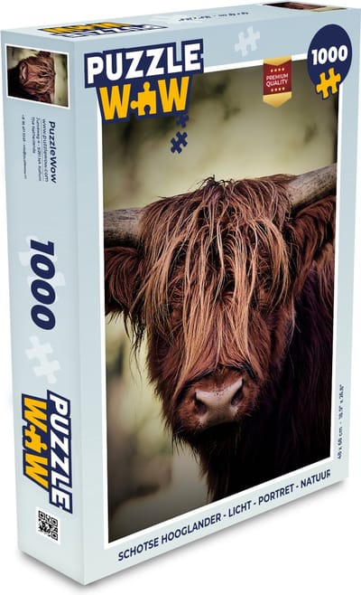 Puzzel Schotse hooglander - Licht - Portret - Natuur - Legpuzzel - Puzzel 1000 stukjes volwassenen