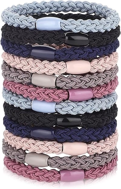 Haarbanden voor Vrouwen en Meisjes, Set van 12 Dikke en Dunne Elastische Haarbanden, Metalen Vrij en Multicolor