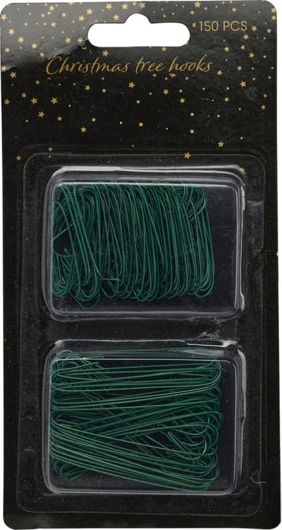 Christmas Decoration kerstbalhaakjes - 150x - groen - 3,5 en 6 cm