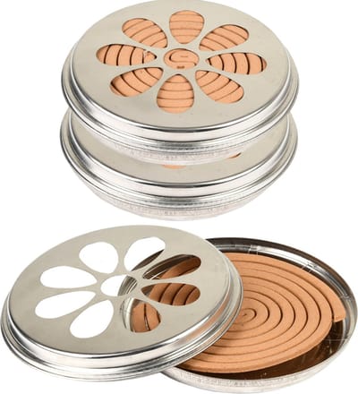 Blik met citronella wierook spiralen - 3x - 14 cm - 6-12 branduren - citrusgeur