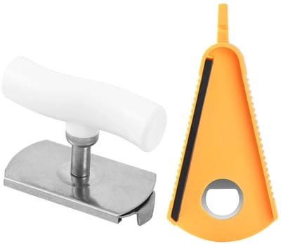 Dailygoods- Schroefsluitingen Set van 2 - Creatieve Flesopener - Blikopener - Gereedschap voor Deksels - Kunststof/Roestvrij Staal - Maat 4 x 9 x 6,5 cm