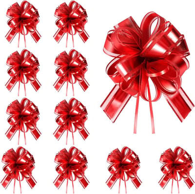Set van 10 Grote Cadeaubogen 18 cm - Rode Versiering voor Verpakking, Feestjes en Creatieve Projecten