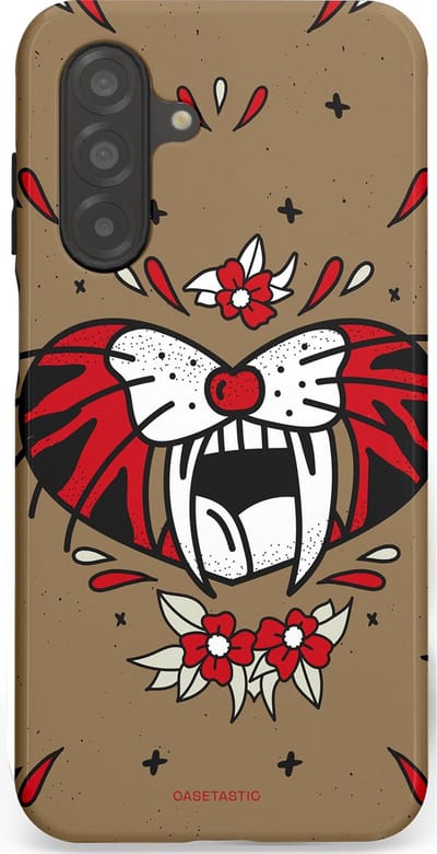 Casetastic hoesje geschikt voor Samsung Galaxy A26 - Dubbellaagse bescherming - Wilde kracht - Fashion Case - Taupe Donkergrijs Bordeaux