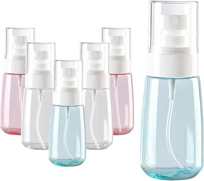 Lege Sprayflessen 60ml - Herbruikbare Plastic Fles voor Essentiële Olie, Water en Make-up - Set van 6 Fijne Mist Sprayflessen