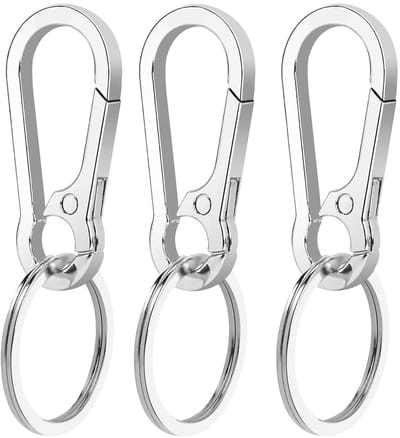 Dailygoods- Karabijnhaak Klein - Sleutelhanger - Sleutelring - Roestvrij Staal - 3 Stuks - Hoogwaardige Materialen