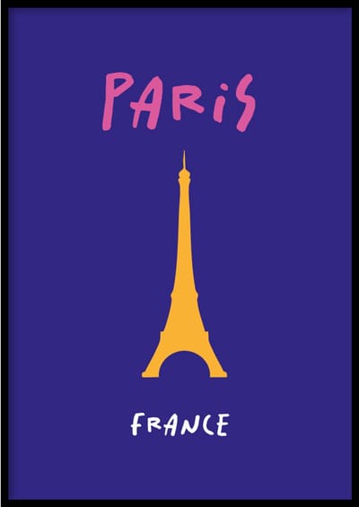 Poster Paris - 30x40 cm - Stadsposter - WALLLL - Exclusief lijst - Professioneel fotopapier