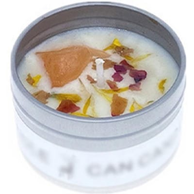 Sojawaskaars in metaaltin Droge bloem Kristalsteen Aromatherapiekaarsen voor badgenezing Spa